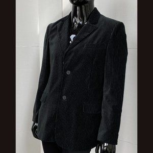 NWOT Calvin Klein Jeans Black and Silver Pinstripe 2 Button Sport Coat Jacket M